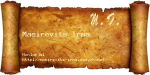 Masirevits Irma névjegykártya